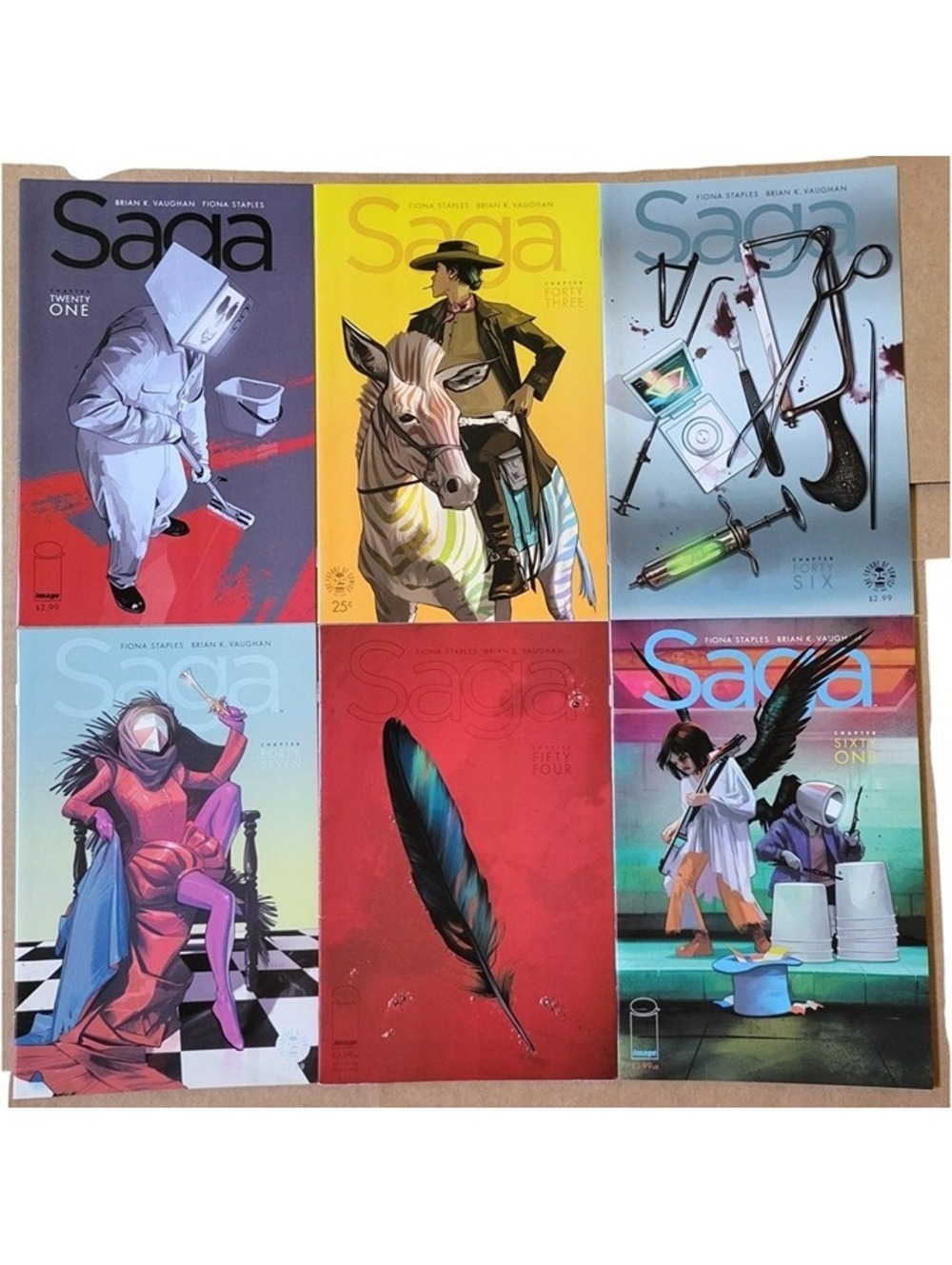 10-Issue Saga 21, 43, 46, 47, 54, 61, 63, 65, 66, 68 Image Comics Lot F/VF *LOOK